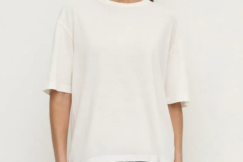 Assembly Label Tees Kira Cotton Hemp Tee - Antique White
