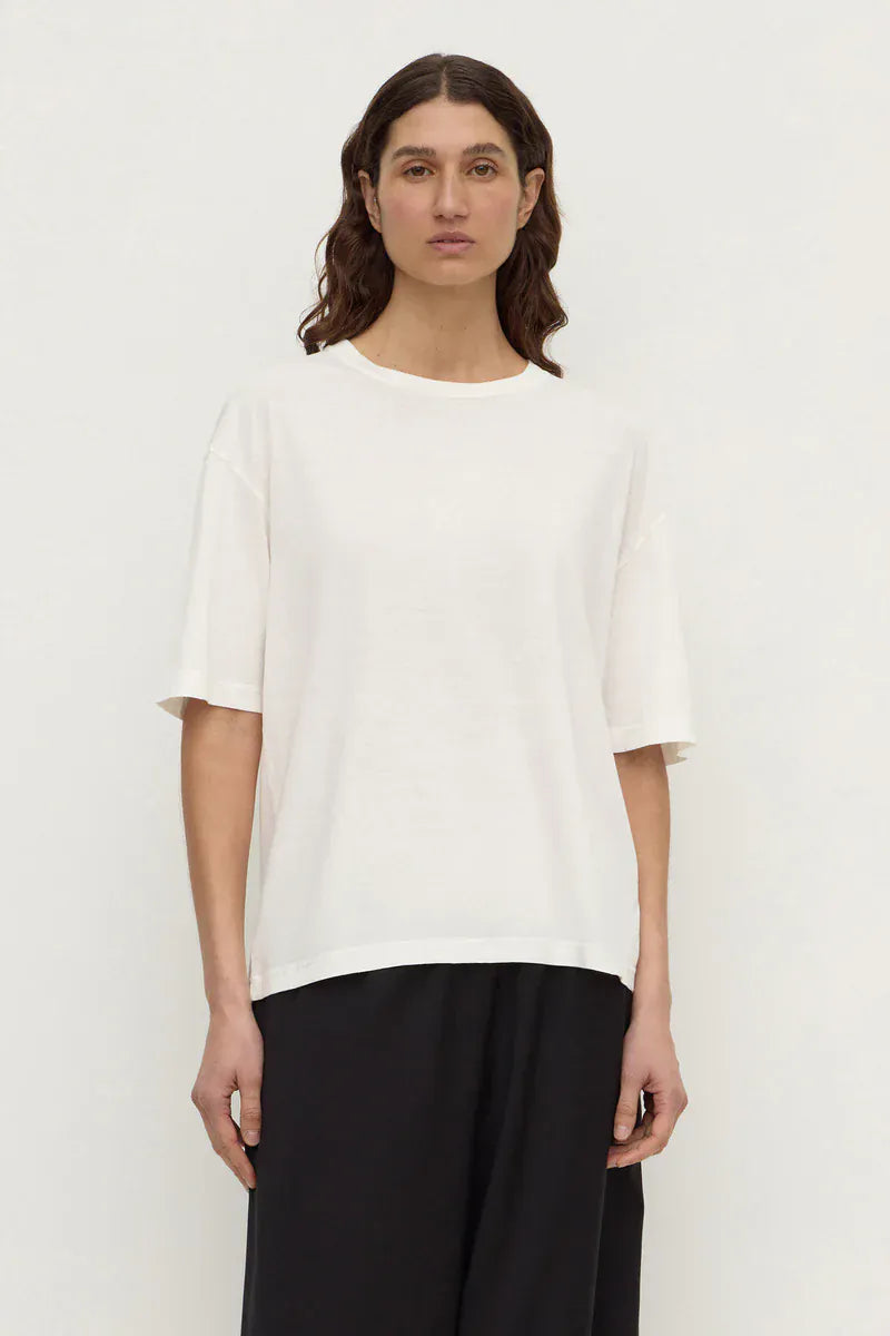 Assembly Label Tees Kira Cotton Hemp Tee - Antique White