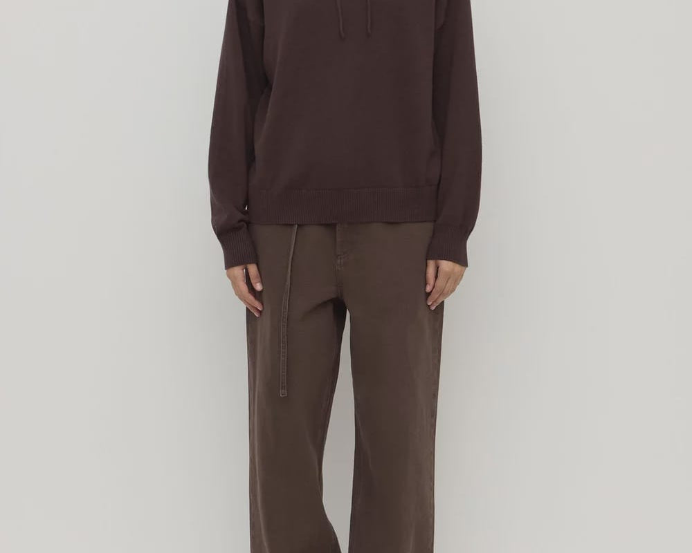 Assembly Label Tops - Long Sleeve Cotton Cashmere Hoodie - Ganache