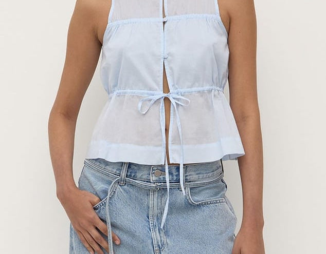 Assembly Label Tops Suzie Top - Powder Blue