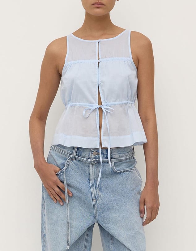 Assembly Label Tops Suzie Top - Powder Blue