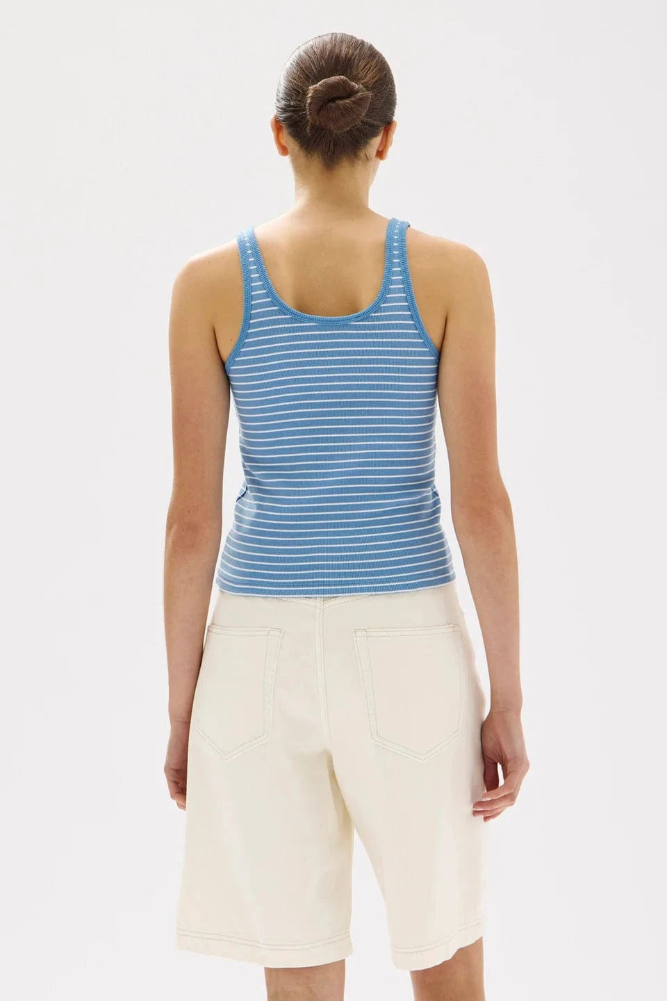 Assembly Label Tops - Tanks Assembly Label | Drew Stripe Tank - Bahama/White