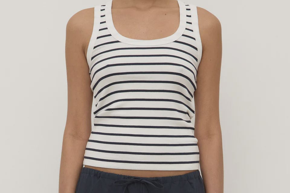 Assembly Label Tops - Tanks Leony Stripe Tank - True Navy/Antique White