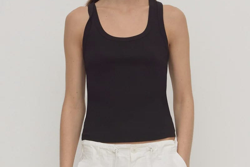 Assembly Label Tops - Tanks Robyn Scoop Neck Rib Tank - Black