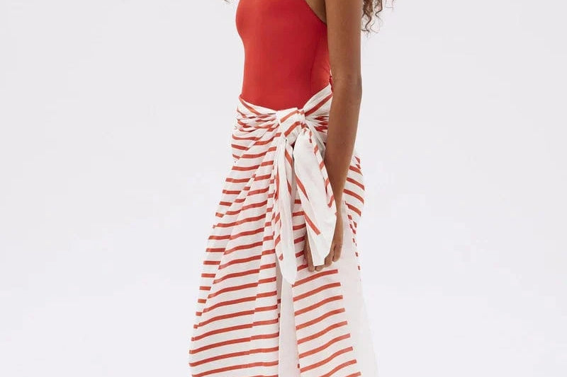 Assembly Label Towels Assembly Label | Stripe Cotton Sarong -Papaya