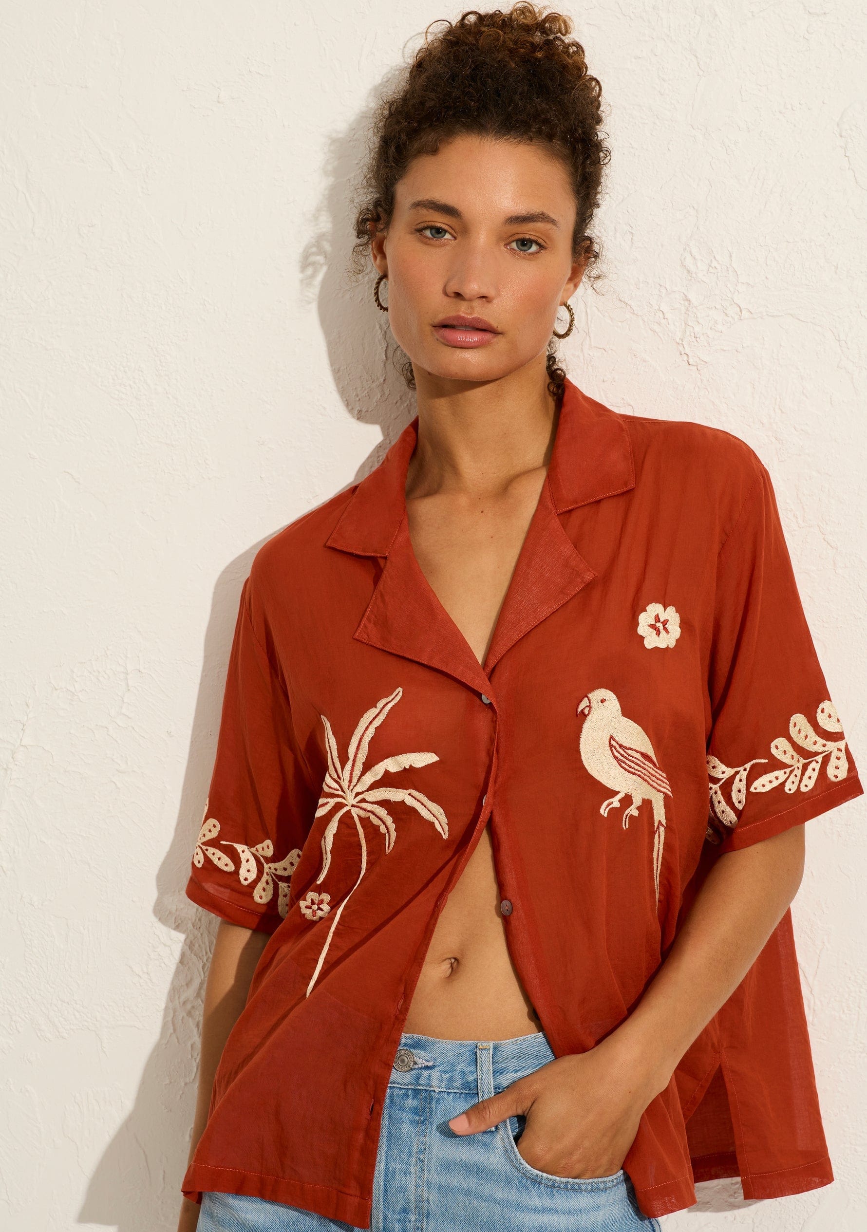 Auguste Shirts - Casual Auguste | Embroidered Rio Shirt - Rust