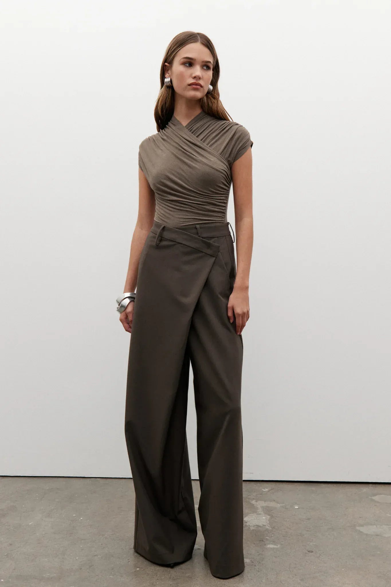 Bayse Brand Tops Amrita Sleeveless Bodysuit - Mink