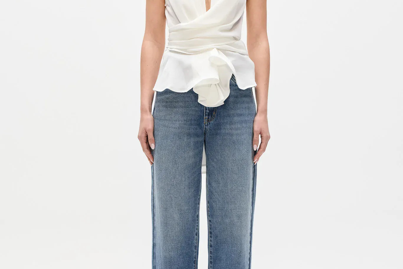 Bayse Brand Tops Leon Top - White