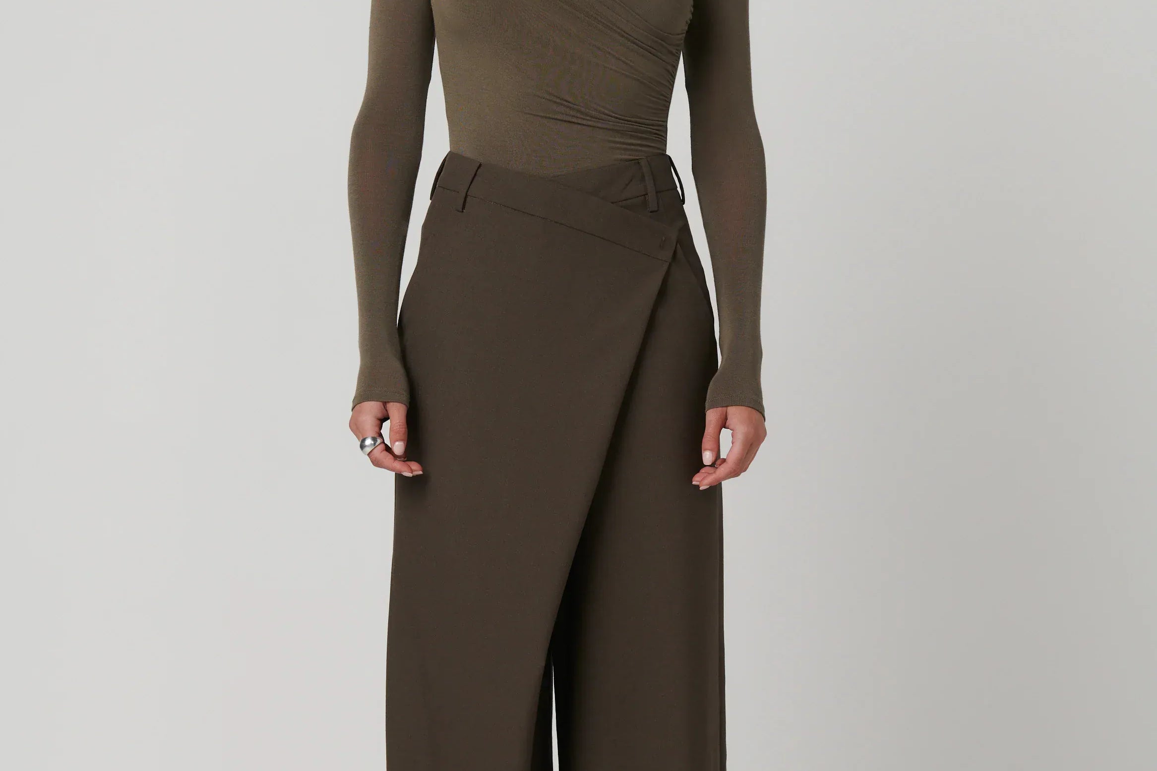 Bayse Brand Tops - Long Sleeve Amrita Bodysuit - Mink