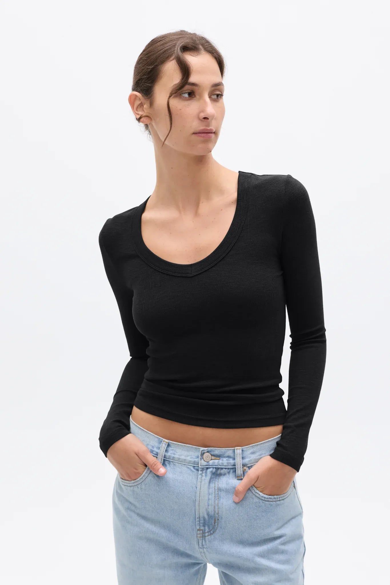 Bayse Brand Tops - Long Sleeve Grace Long Sleeve Top - Black