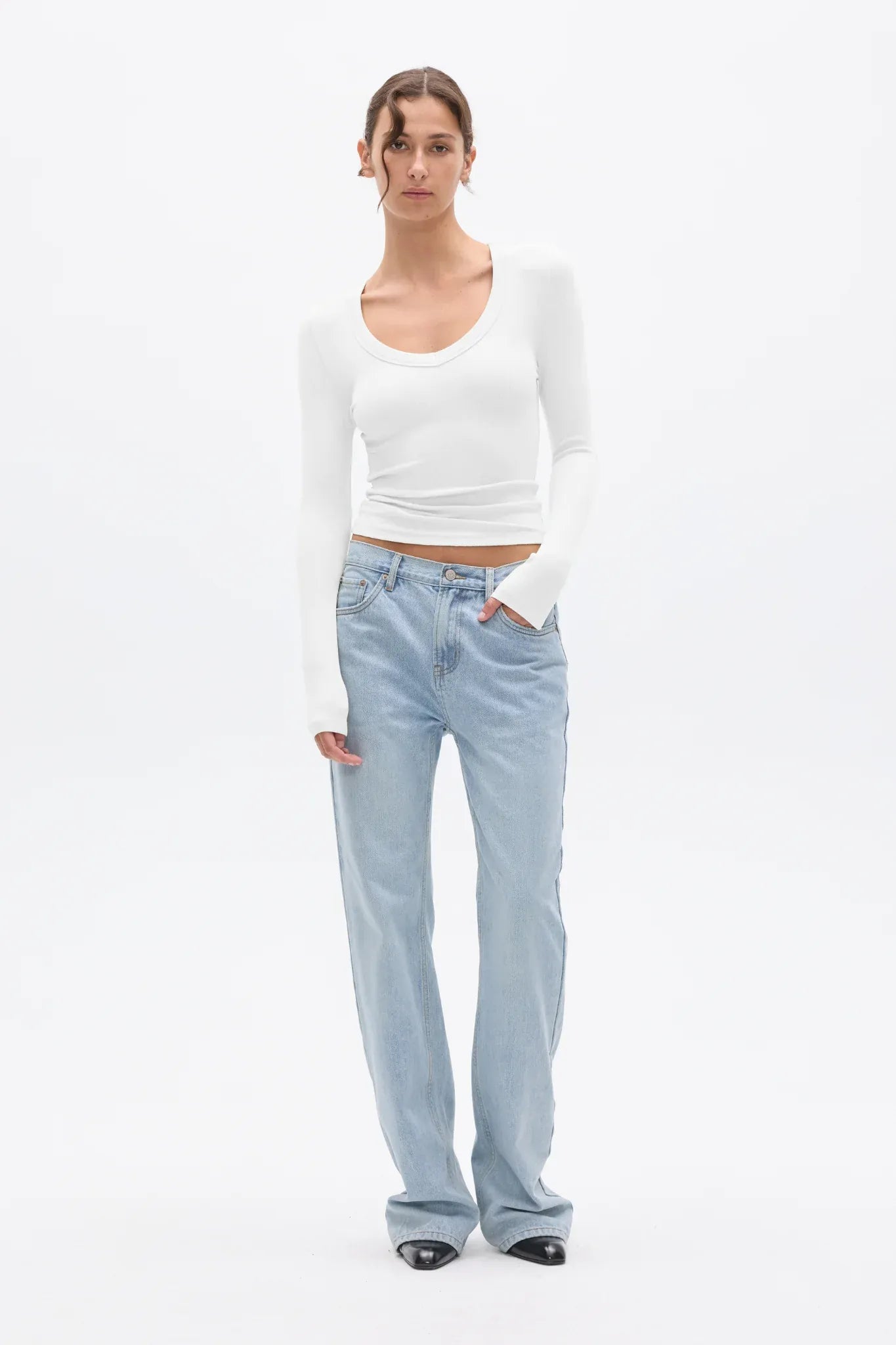Bayse Brand Tops - Long Sleeve Grace Long Sleeve Top - White