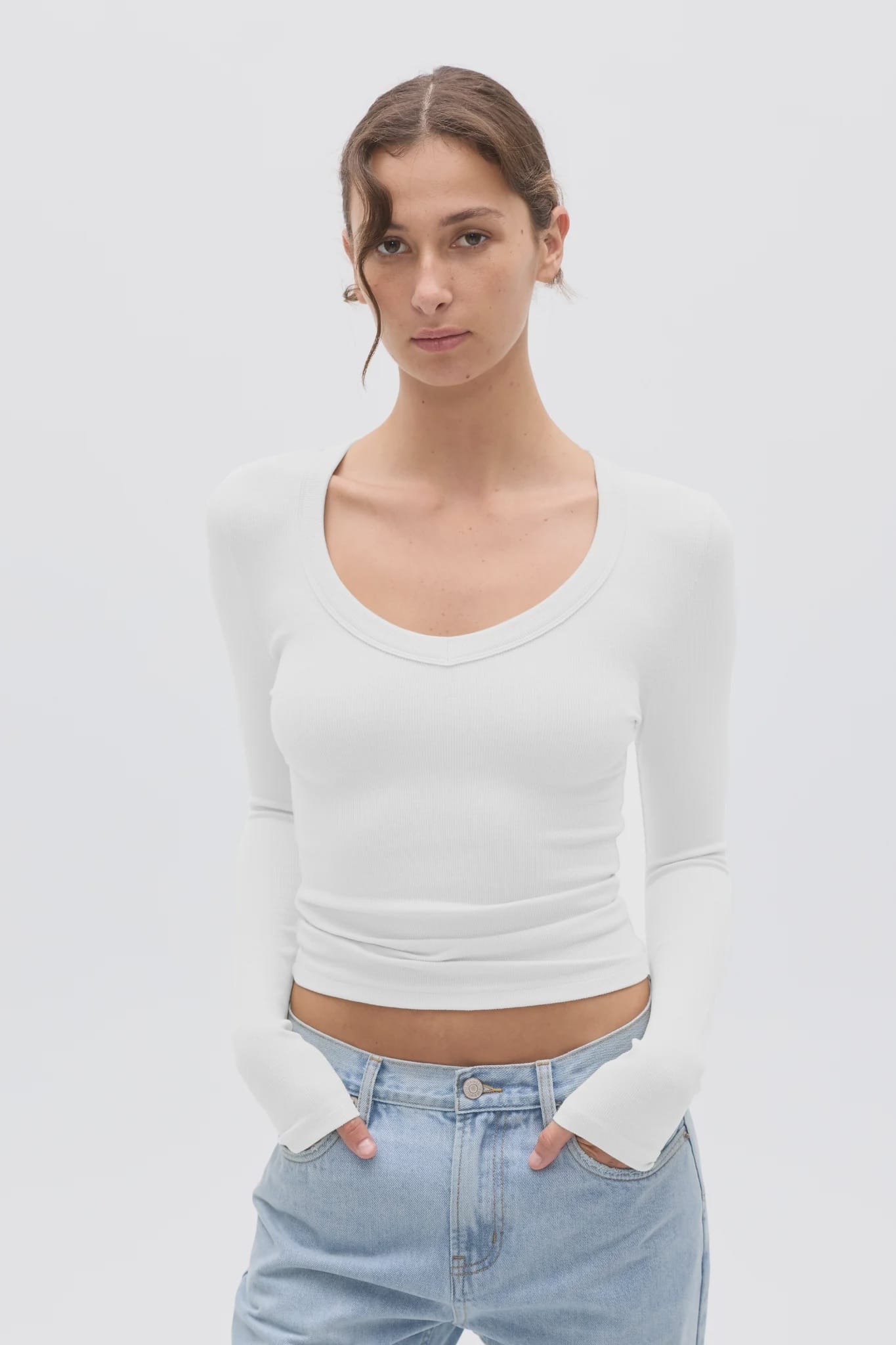 Bayse Brand Tops - Long Sleeve Grace Long Sleeve Top - White