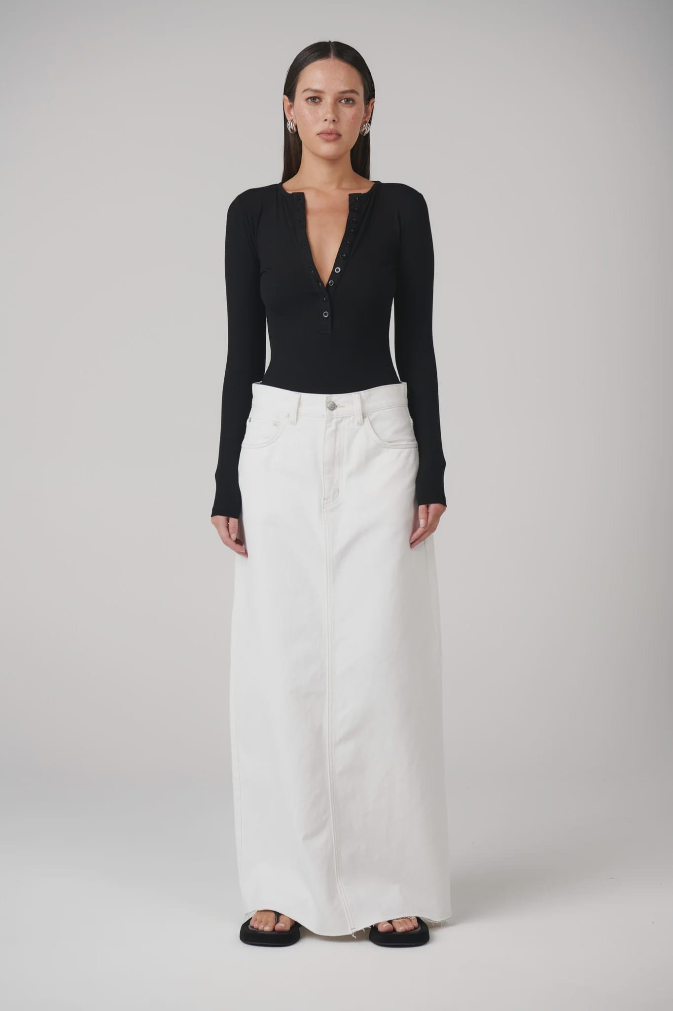 Bayse Brand Tops - Long Sleeve Lara Bodysuit - Black