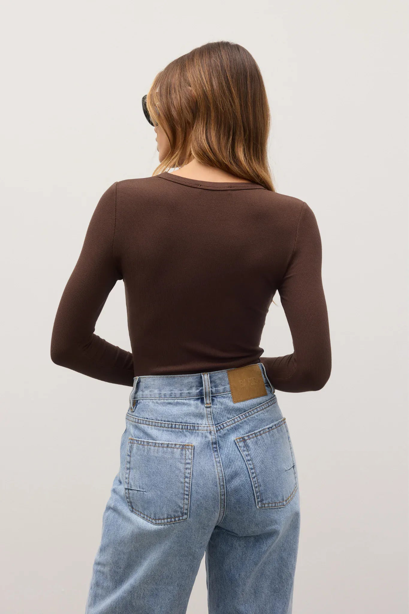Bayse Brand Tops - Long Sleeve Nyla Top - Espresso