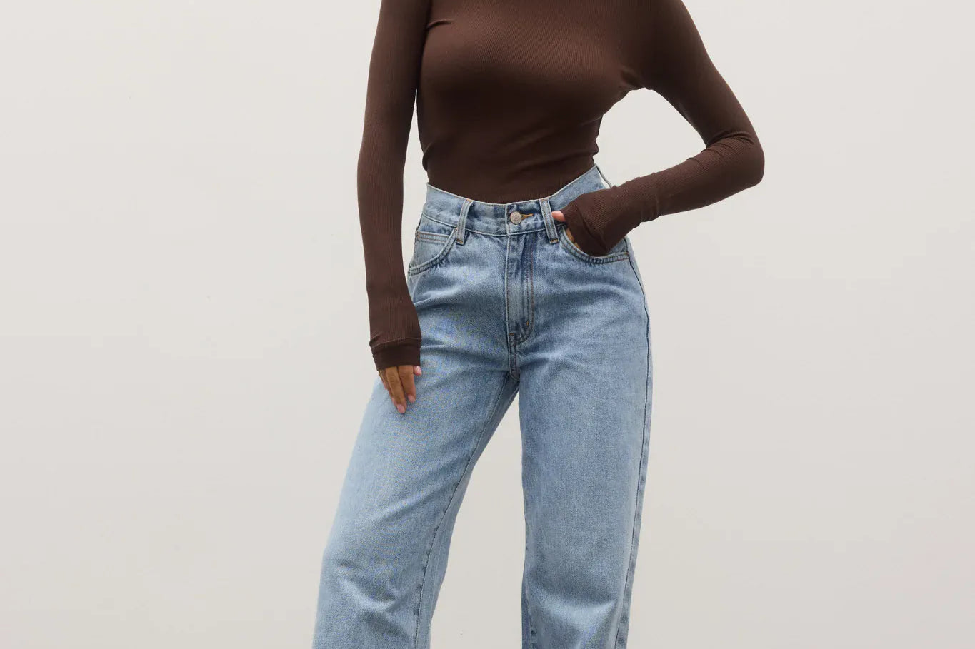 Bayse Brand Tops - Long Sleeve Nyla Top - Espresso
