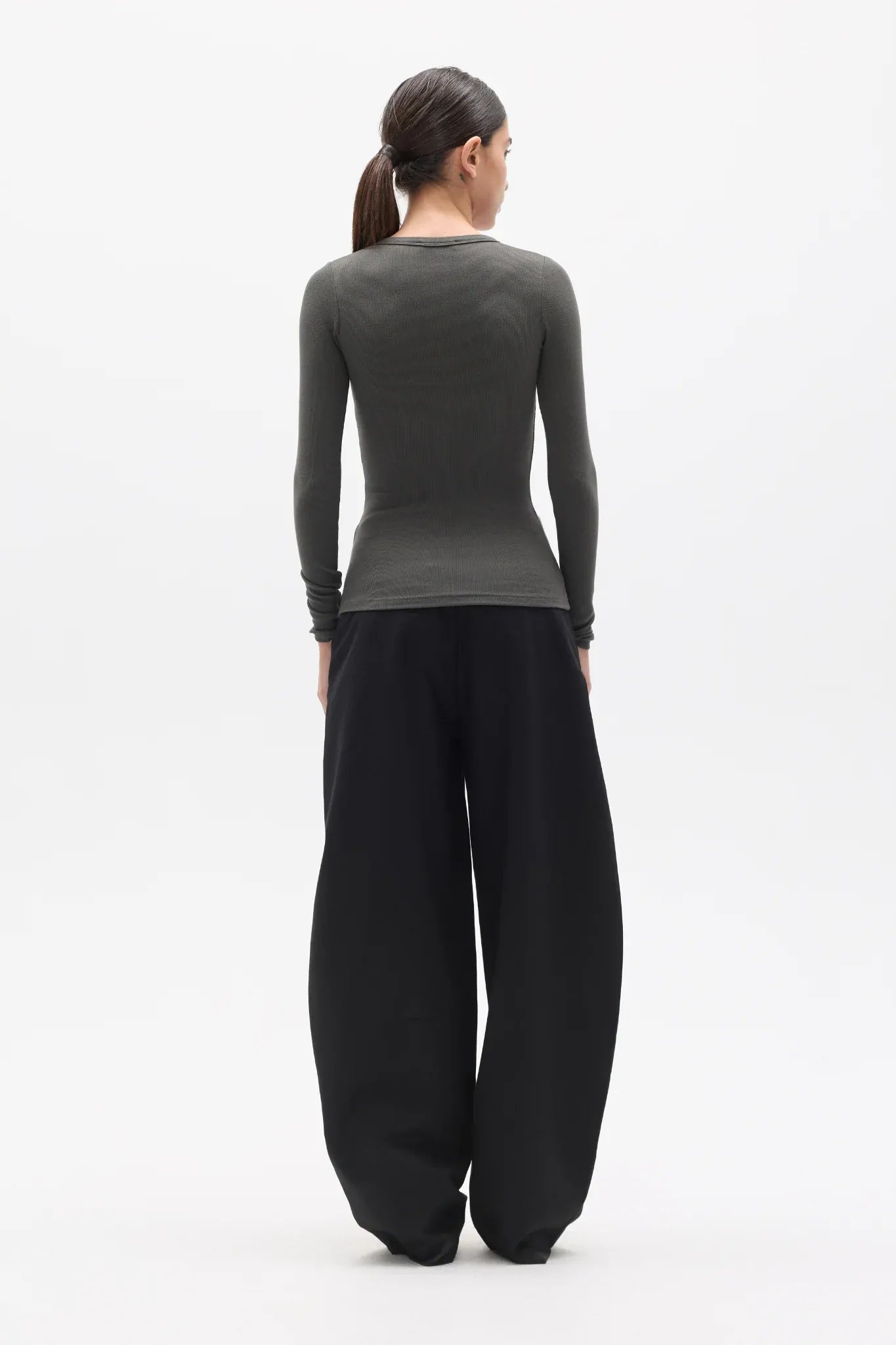 Bayse Brand Tops - Long Sleeve Piper Henley Top - Smoke