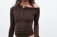 Bayse Brand Tops - Long Sleeve Zinnia Top - Chocolate