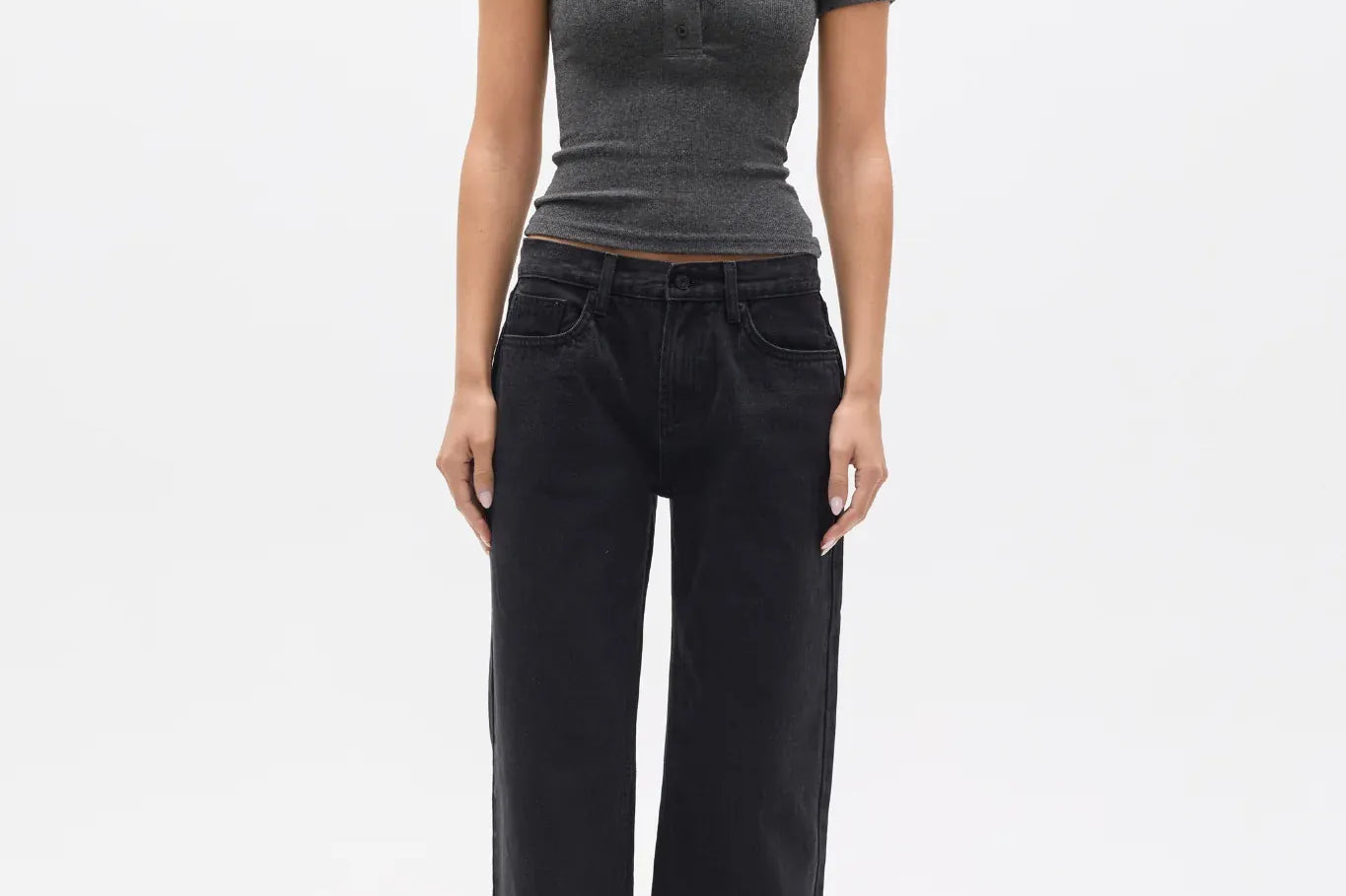 Bayse Brand Tops Oceane Top - Dark Heather Grey