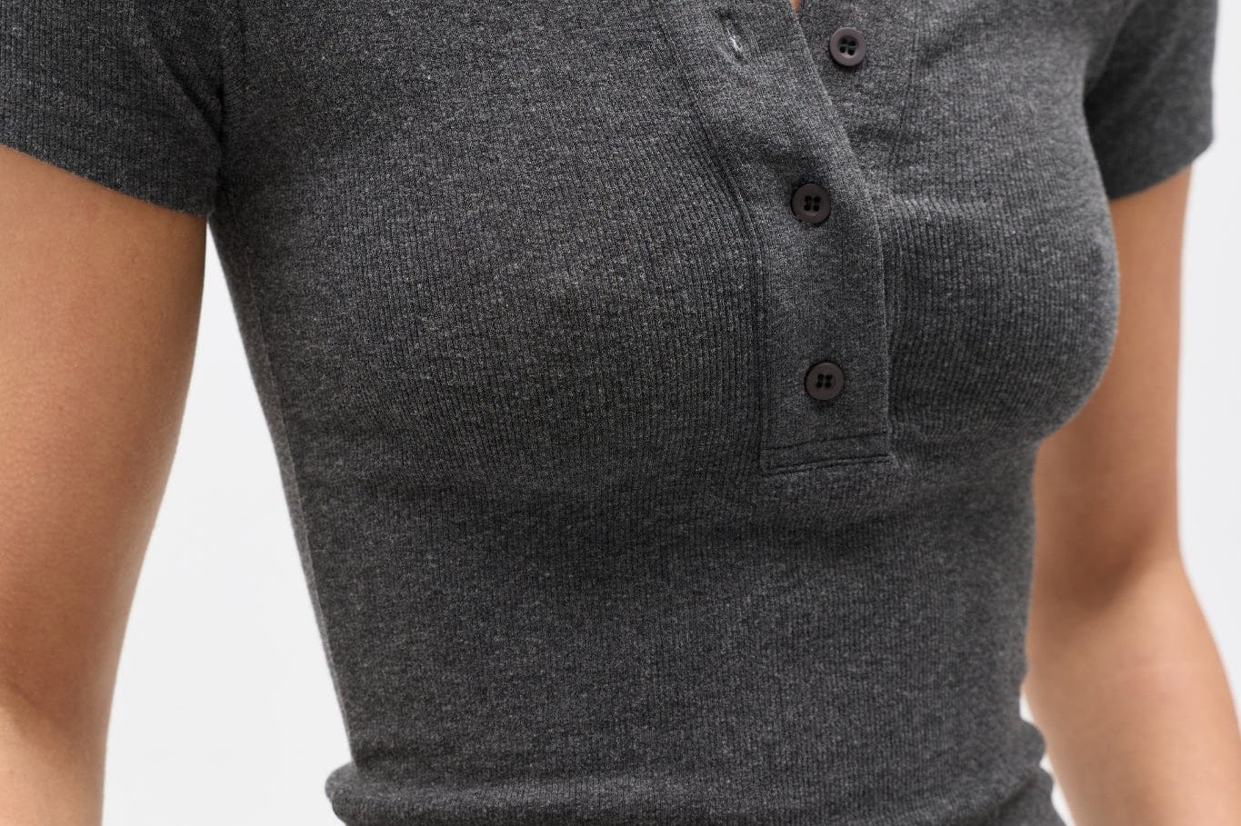 Bayse Brand Tops Oceane Top - Dark Heather Grey