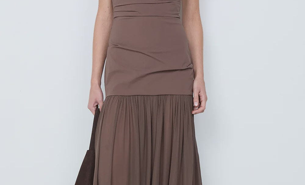 Bec + Bridge Dresses - Formal Reid Drop Waist Maxi Dress - Milk Chocolate