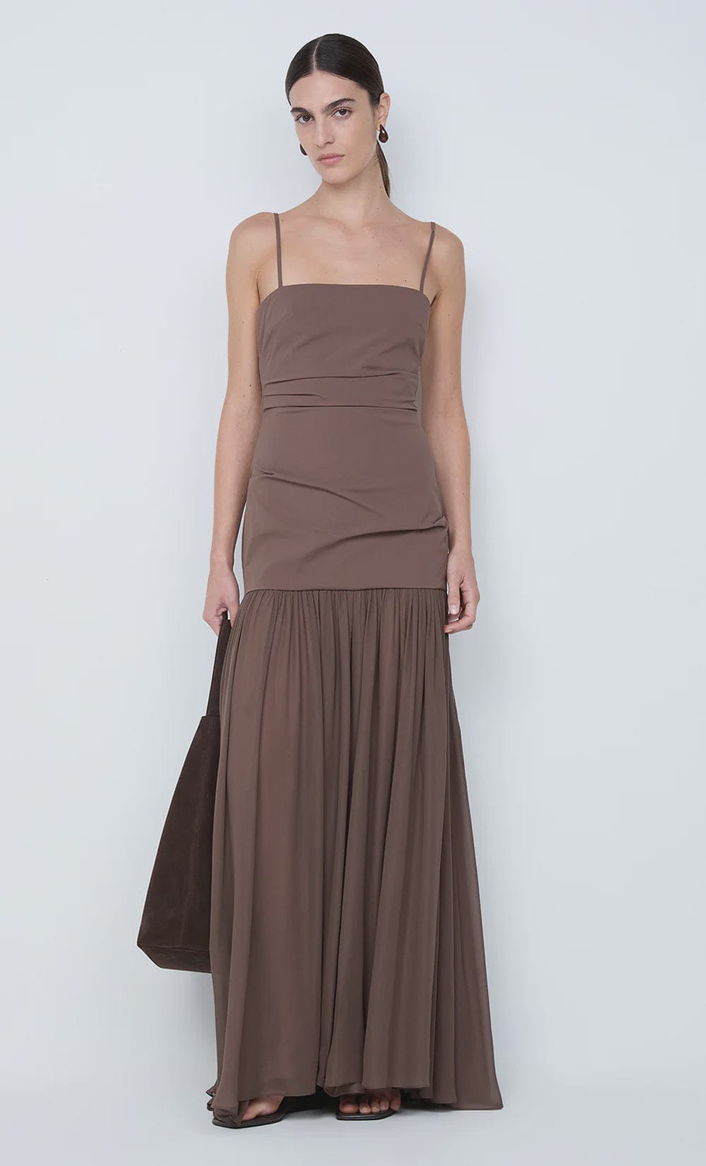 Bec + Bridge Dresses - Formal Reid Drop Waist Maxi Dress - Milk Chocolate