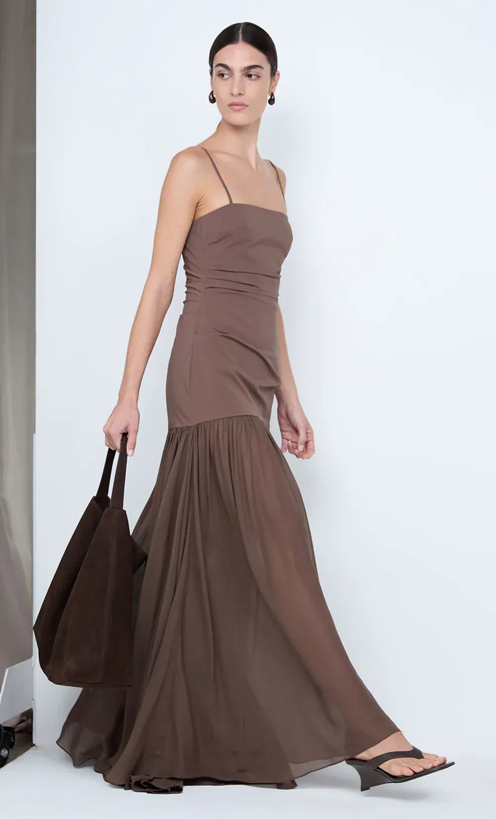 Bec + Bridge Dresses - Formal Reid Drop Waist Maxi Dress - Milk Chocolate