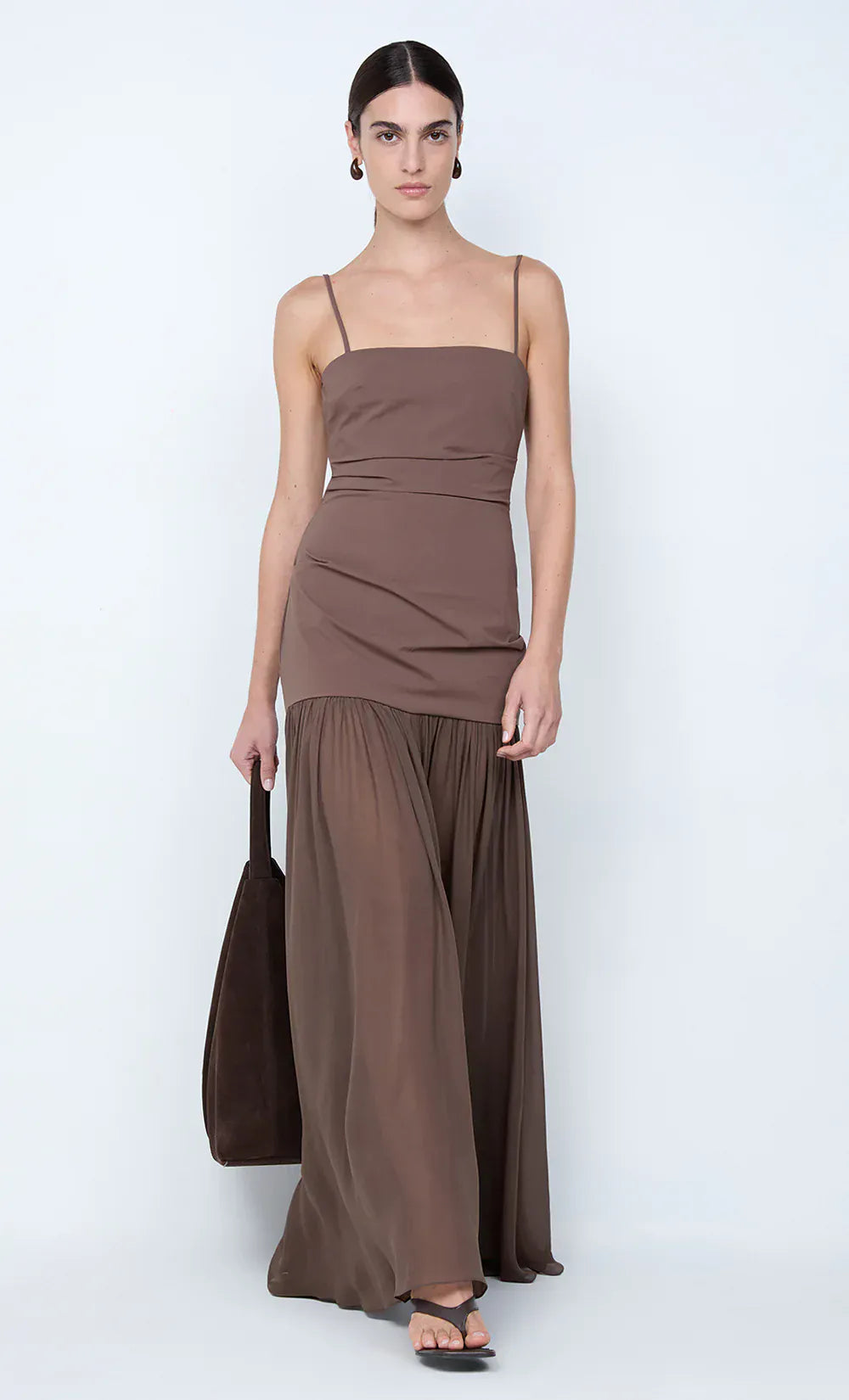 Bec + Bridge Dresses - Formal Reid Drop Waist Maxi Dress - Milk Chocolate