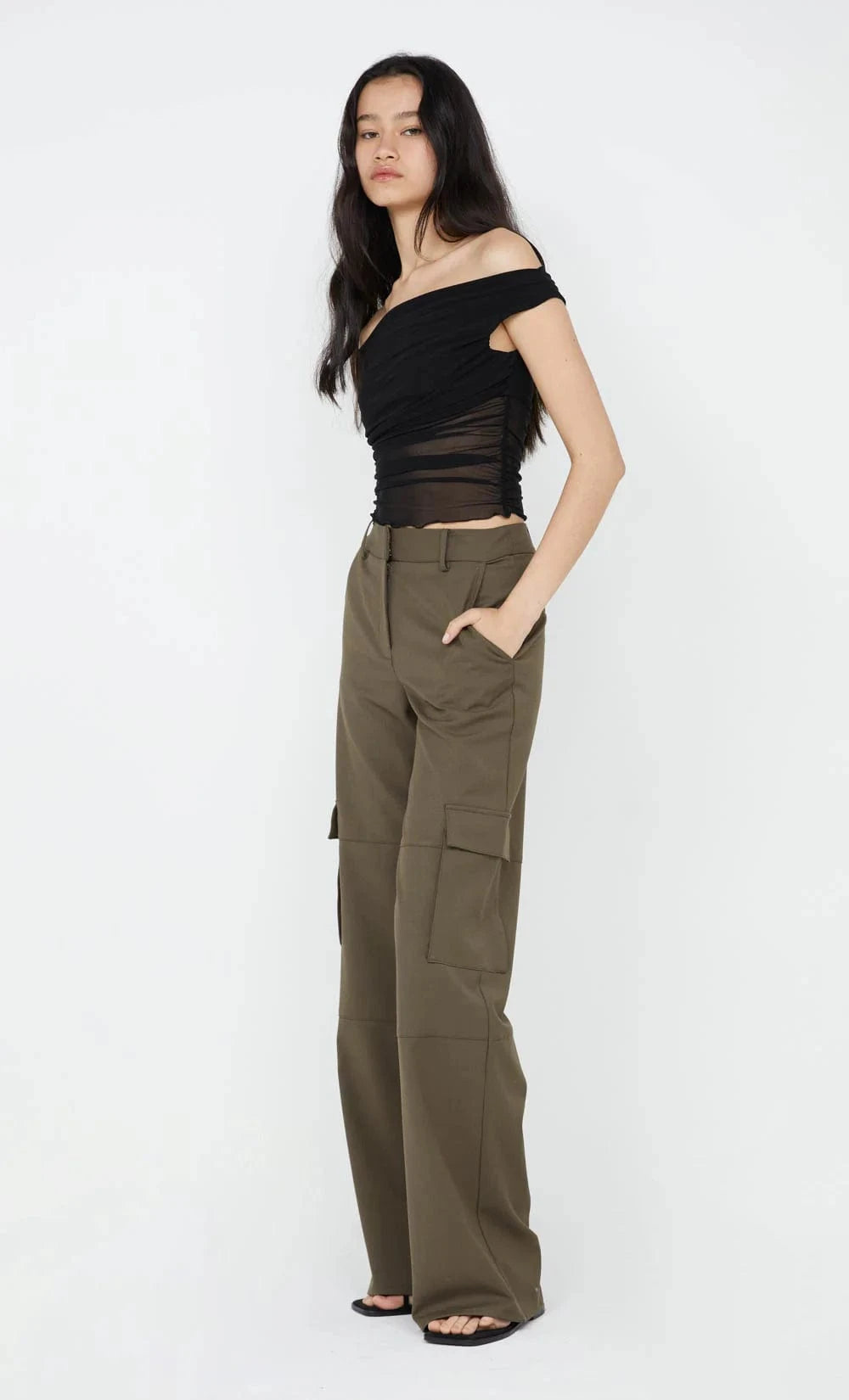 Bec + Bridge Pants - Tailored Bec + Bridge | Teri Pocket Pant - Olive