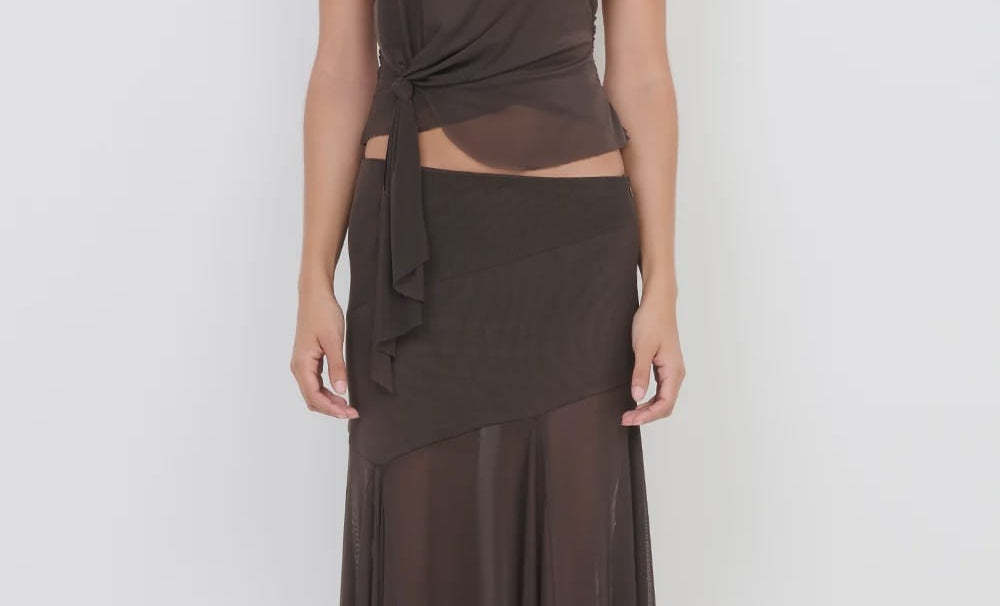 Bec + Bridge Skirts Olyssia Asym Midi Skirt - Bitter Choc