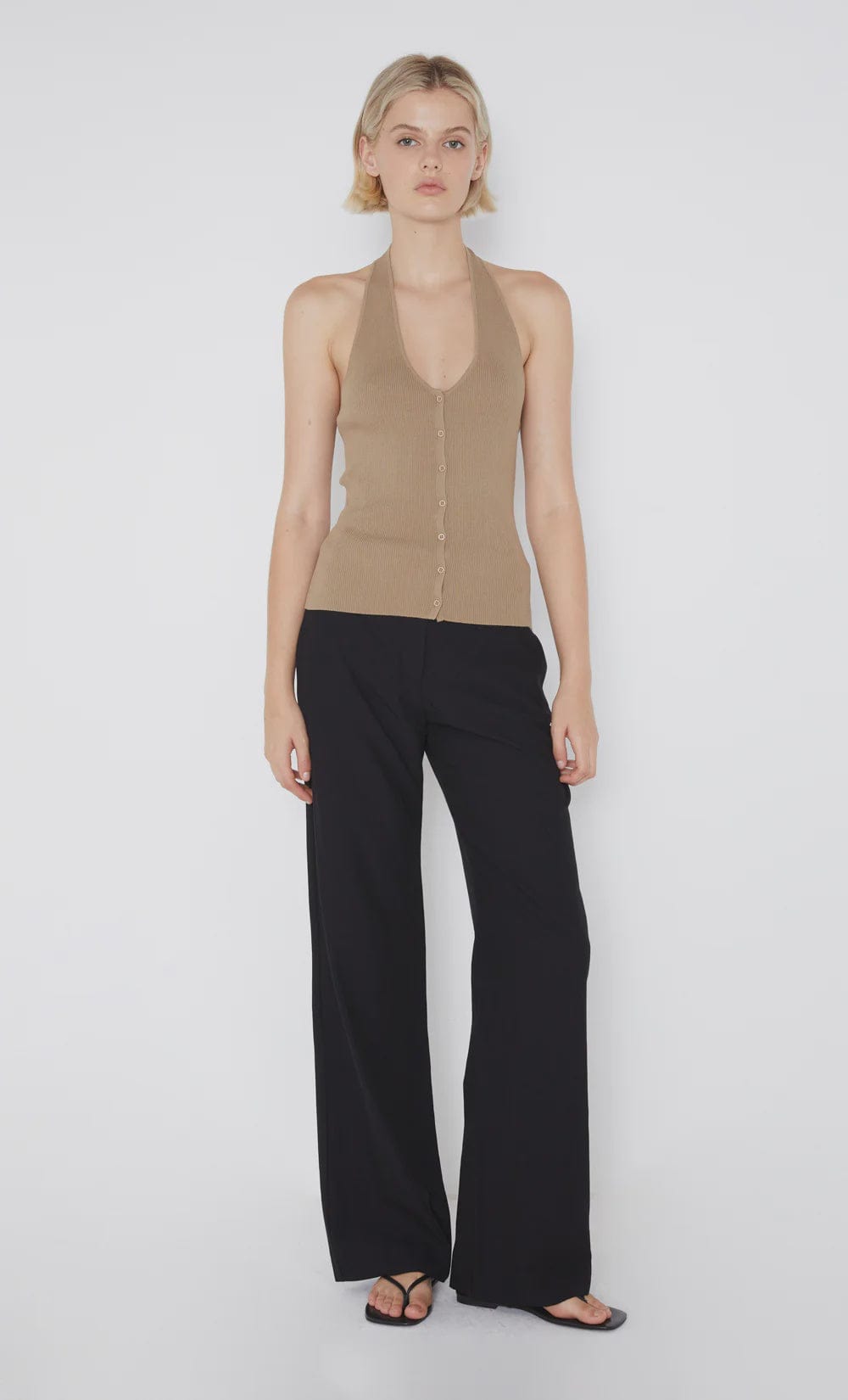 Bec + Bridge Tops - Casual Bec + Bridge | Amalfi Halter Knit Top - Tobacco