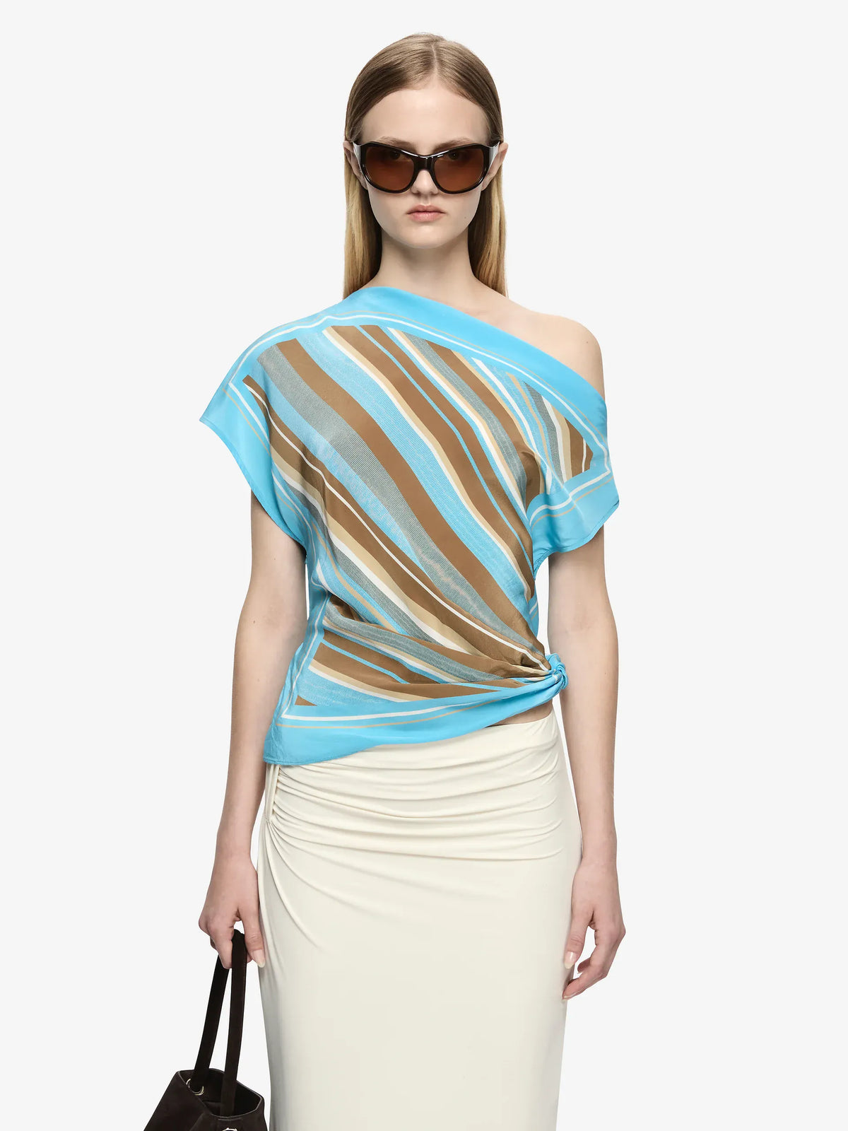 Bec + Bridge Tops Elaris Drape Top - Sandalwood Stripe