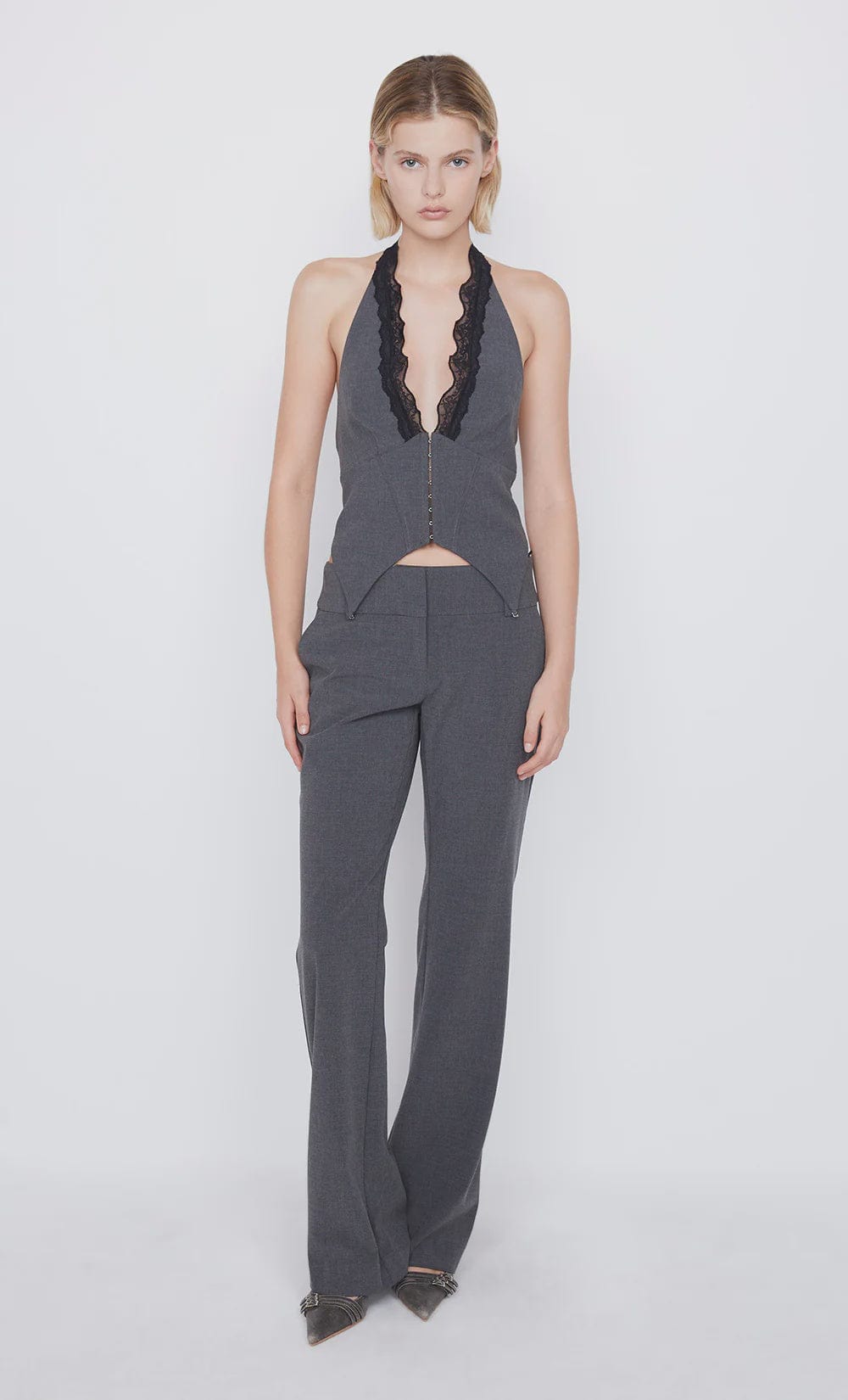 Bec + Bridge Tops - Formal Bec + Bridge | Naida Halter Top - Charcoal