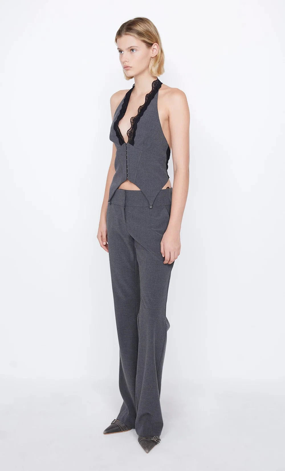 Bec + Bridge Tops - Formal Bec + Bridge | Naida Halter Top - Charcoal