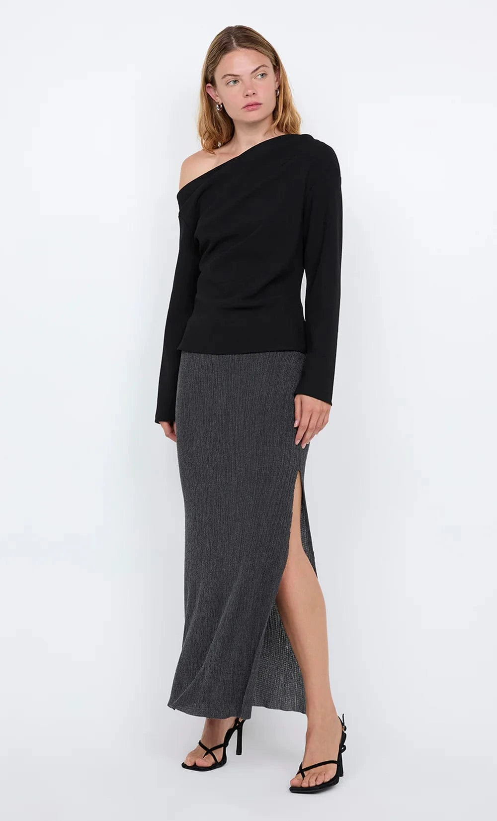 Bec + Bridge Tops - Long Sleeve Bec + Bridge | Ottie Asym Top - Black