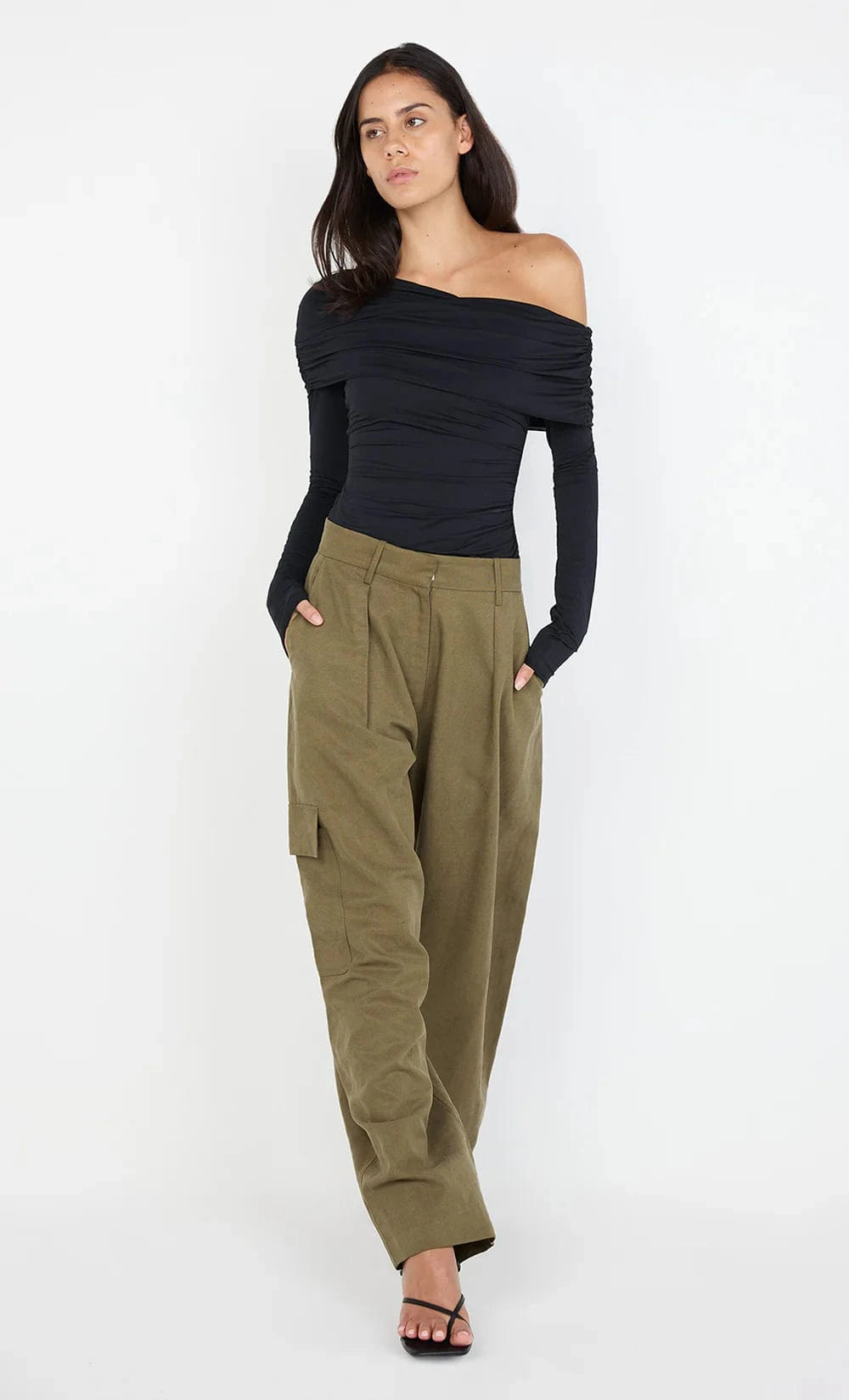 Bec + Bridge Tops - Long Sleeve Bec + Bridge | Tillie Drape Top - Black