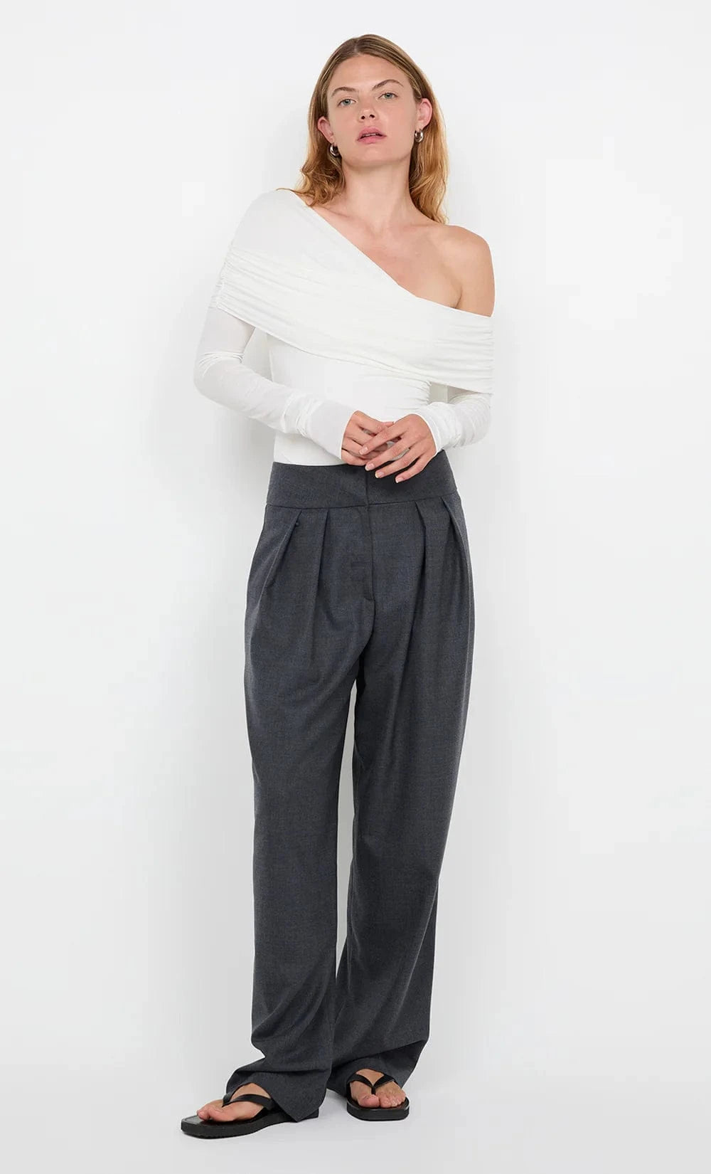Bec + Bridge Tops - Long Sleeve Bec + Bridge | Tillie Drape Top - White