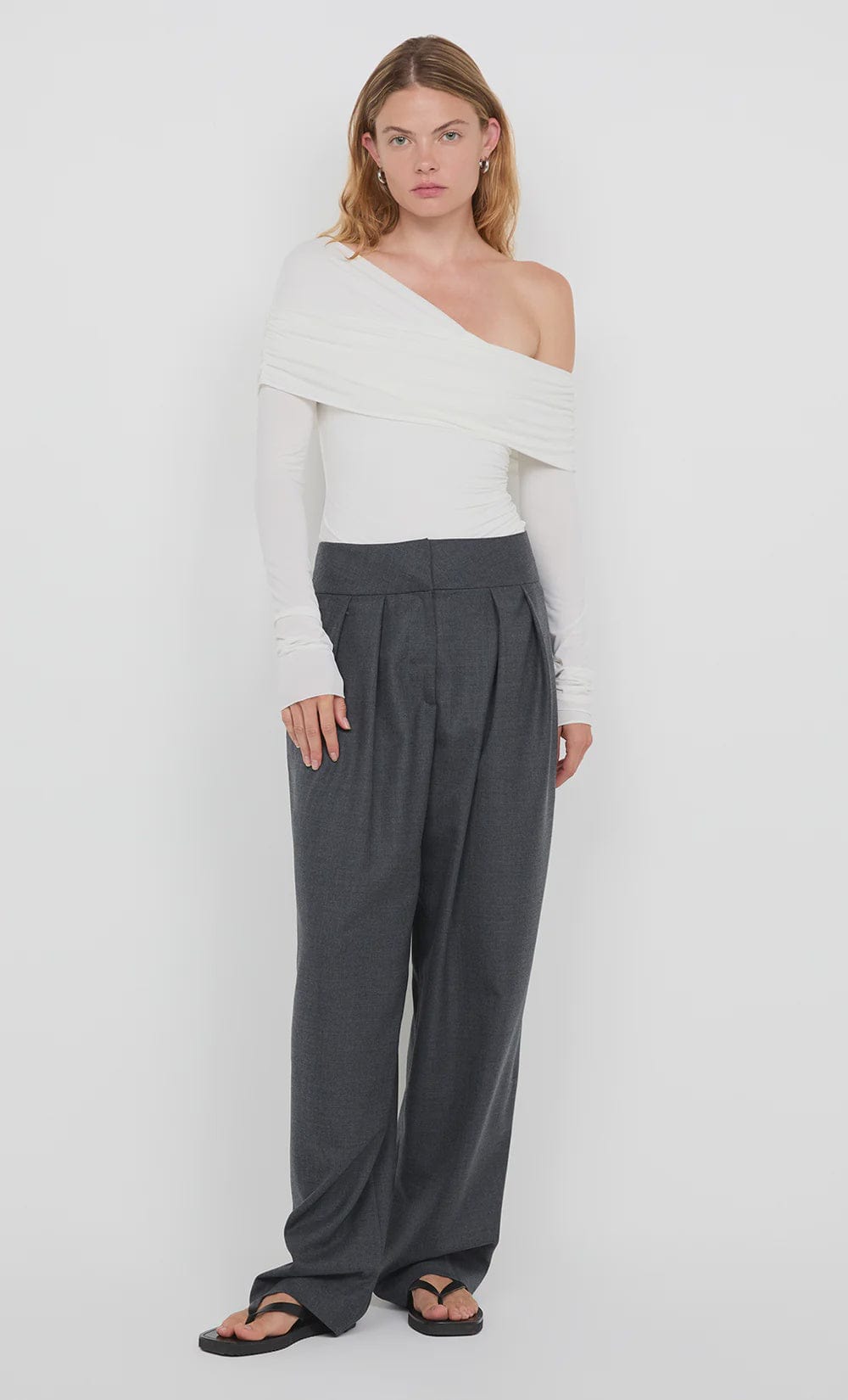 Bec + Bridge Tops - Long Sleeve Bec + Bridge | Tillie Drape Top - White