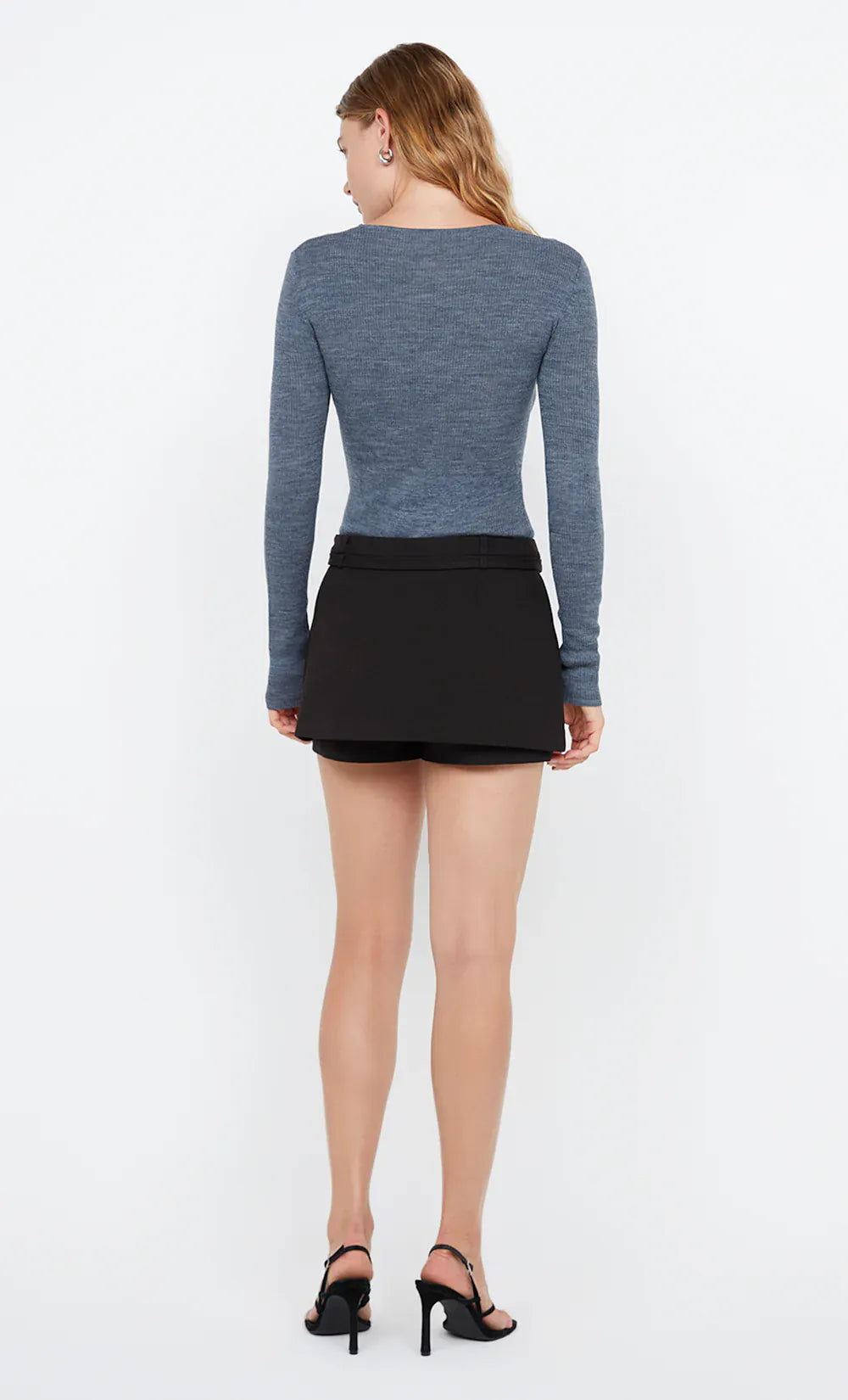 Bec + Bridge Tops - Long Sleeve Joni Bodysuit - Grey Marle