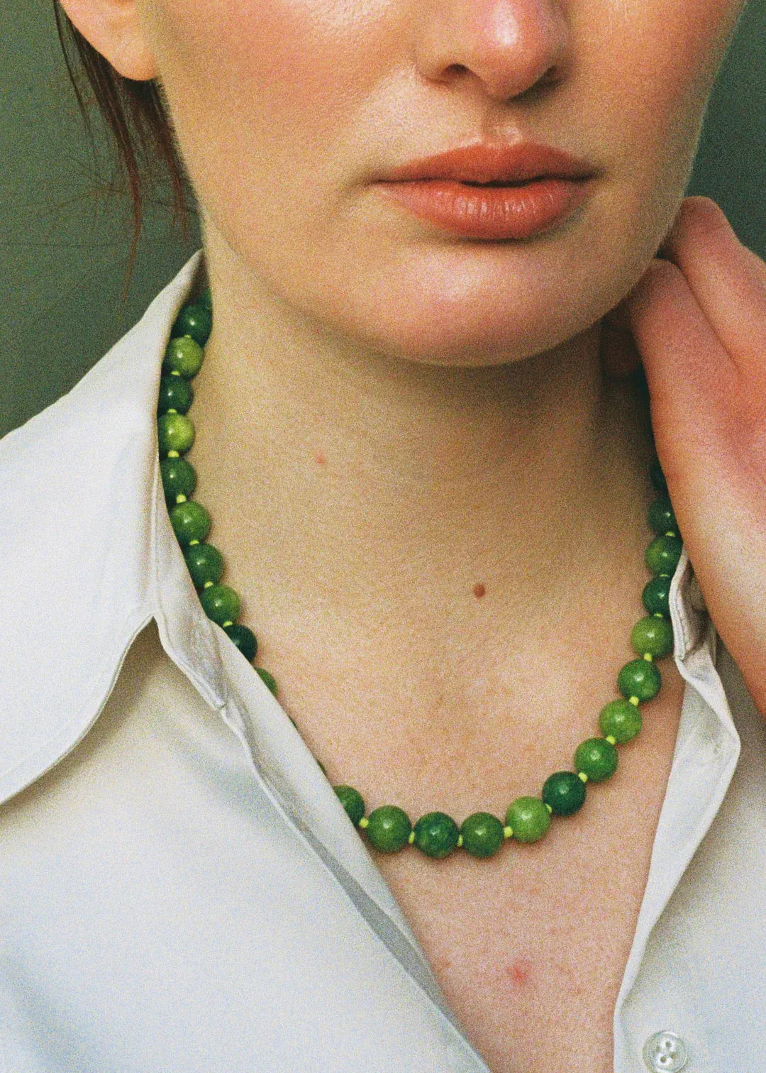 Beyond Stranger Studio Necklaces The Emma - Natural Green Agate Necklace