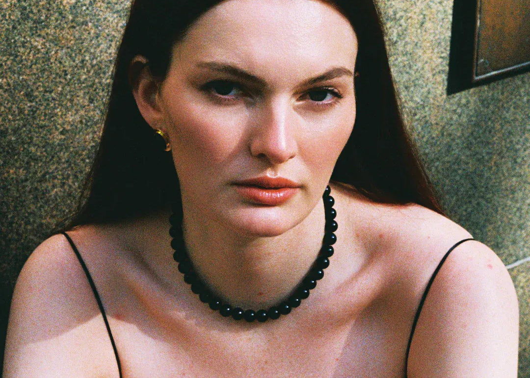 Beyond Stranger Studio Necklaces The Goldie - Black Agate Necklace