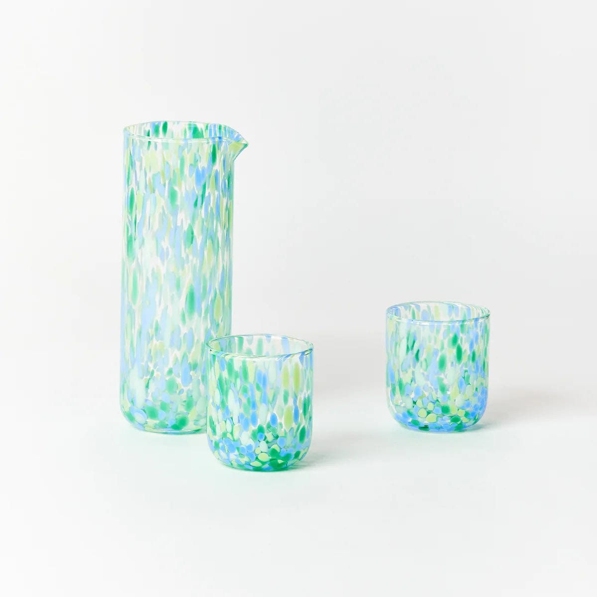 Bonnie & Neil Glassware Bonnie & Neil | Dots Confetti Blue Carafe