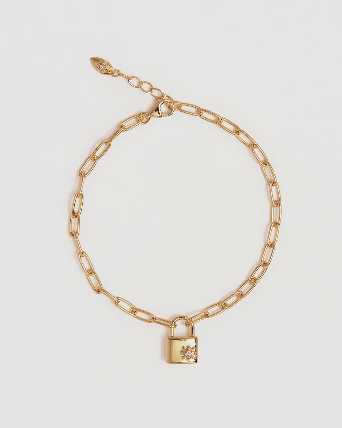 By Charlotte Bracelets By Charlotte | Promise Of Us Lotus Padlock Bracelet - 18k Gold Vermeil
