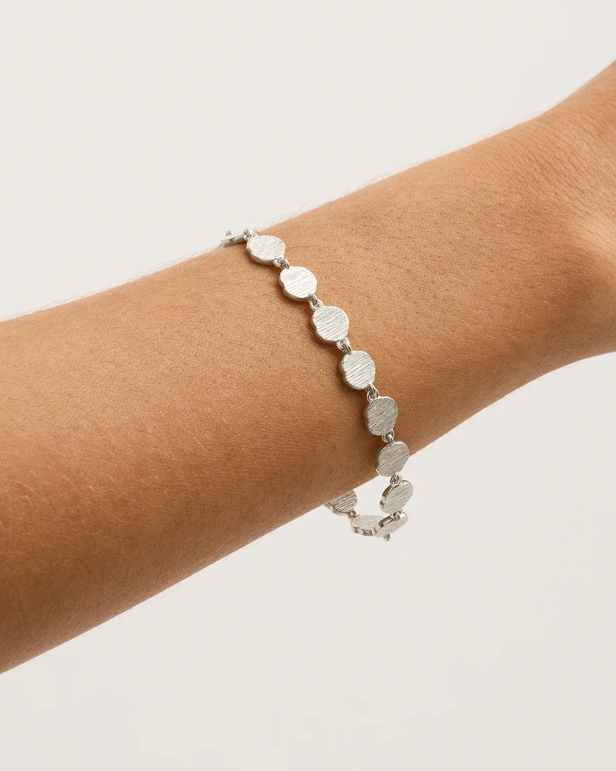 By Charlotte Bracelets By Charlotte | Woven Light Coin Bracelet - Sterling Silver