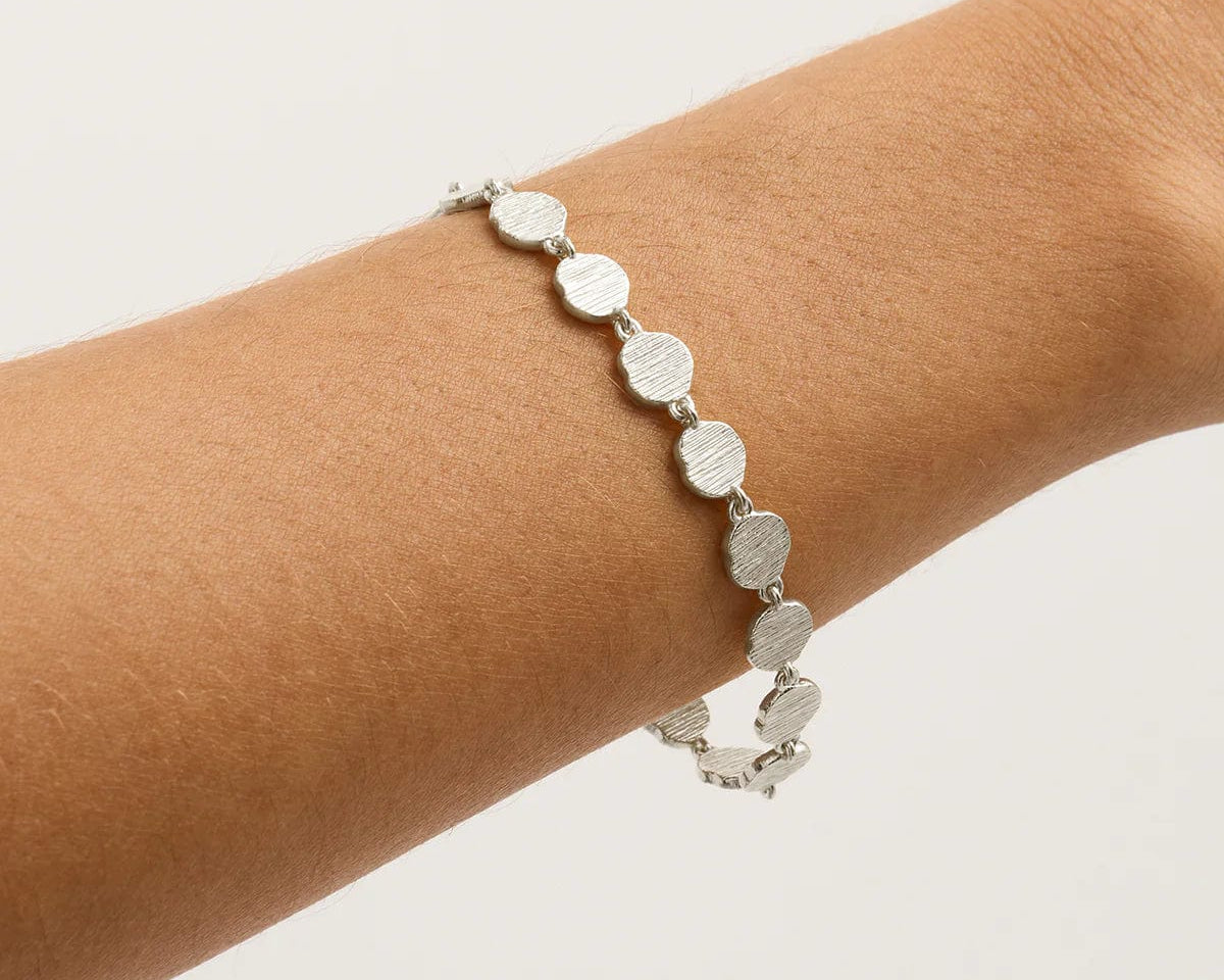 By Charlotte Bracelets By Charlotte | Woven Light Coin Bracelet - Sterling Silver