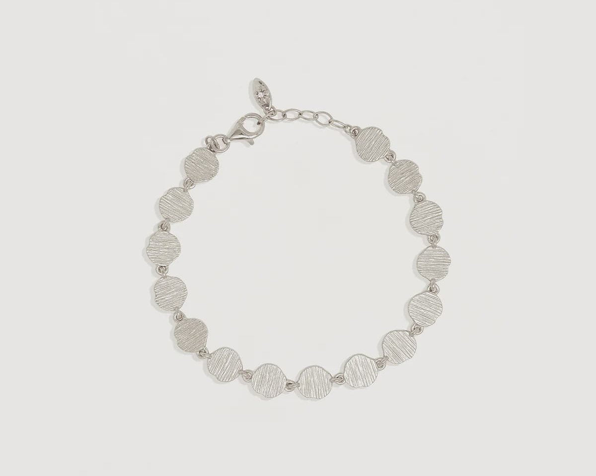 By Charlotte Bracelets By Charlotte | Woven Light Coin Bracelet - Sterling Silver