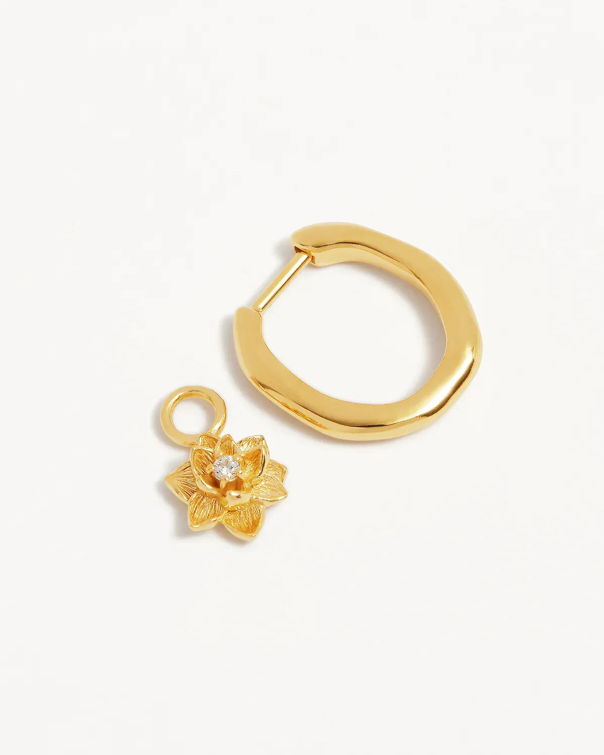 By Charlotte Earrings Bloom Within Lotus Hoops - Gold