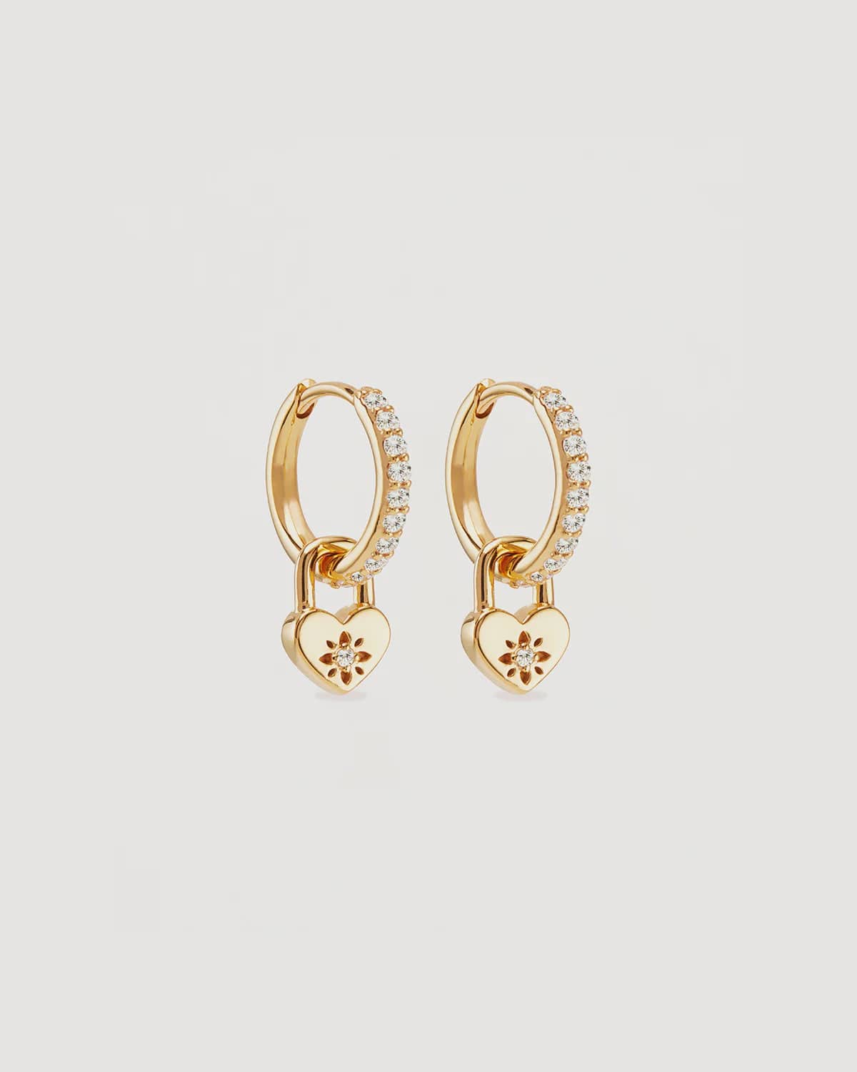 By Charlotte Earrings By Charlotte | Love Unlocked Padlock Hoops - 18k Gold Vermeil