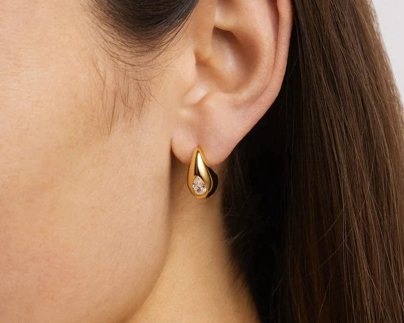 By Charlotte Earrings Dewdrop Small Earrings - 18k Gold Vermeil