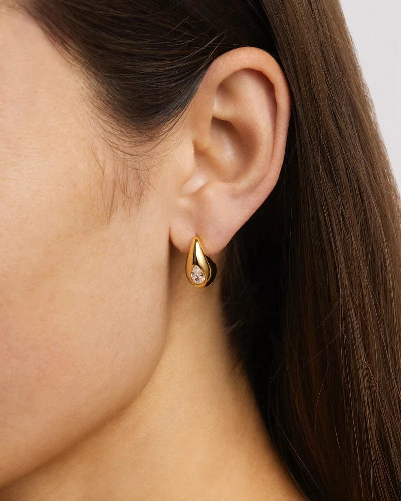 By Charlotte Earrings Dewdrop Small Earrings - 18k Gold Vermeil