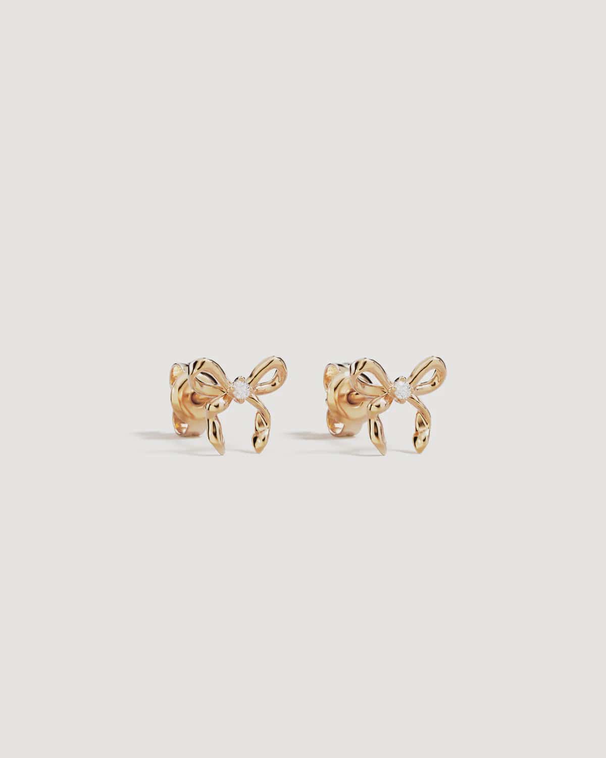By Charlotte Earrings Forever More Bow Stud Earrings - 18k Gold Vermeil